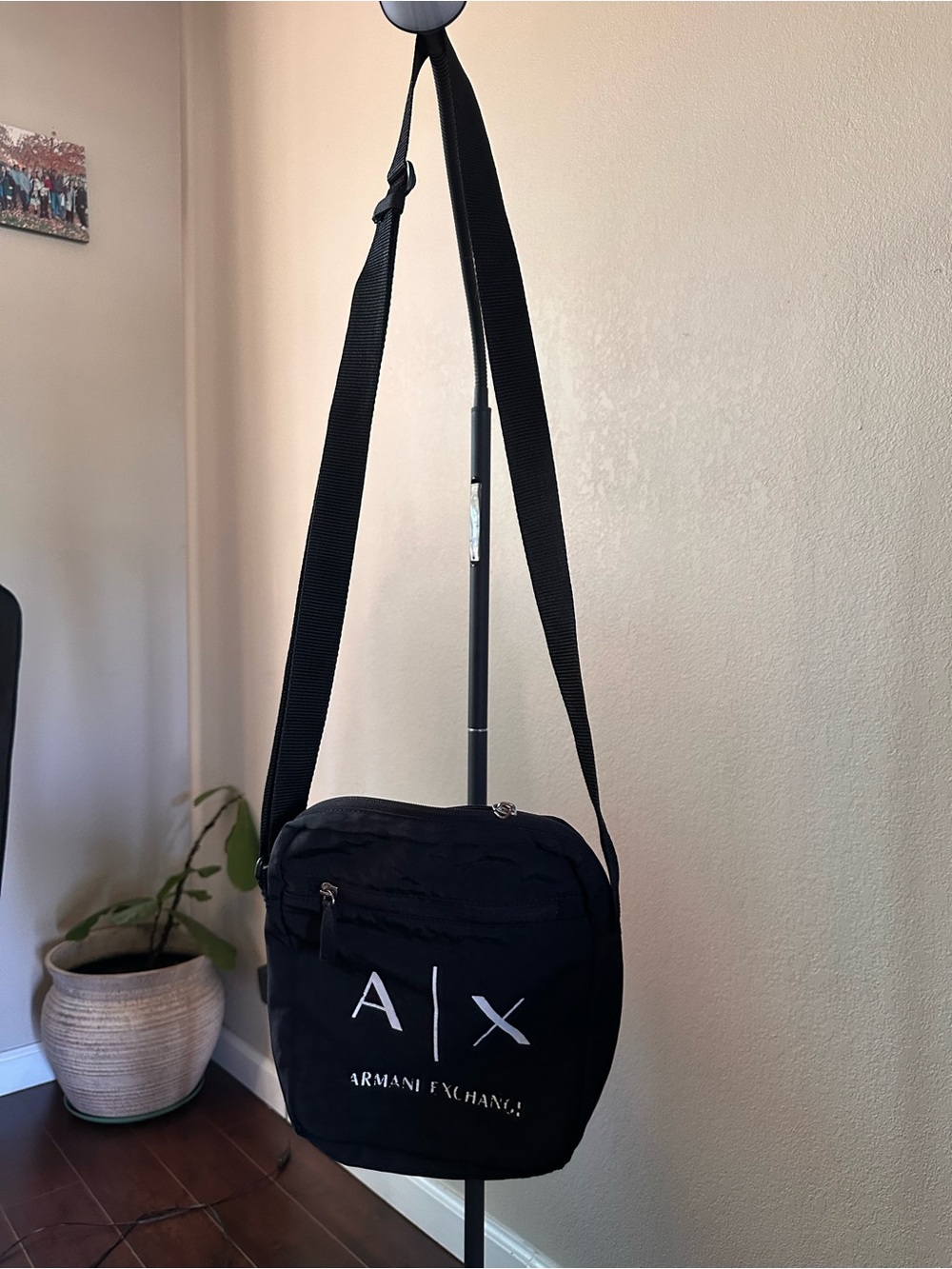 Armani Exchange Black Logo Crossbody Belt Bag